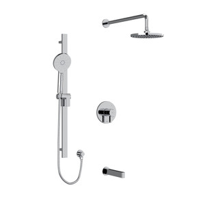 DISCONTINUED Paradox Type T/P (Thermostatic/Pressure Balance) 1/2 Inch Coaxial 3-Way System With Hand Shower Rail Shower Head And Spout - Chrome | Model Number: KIT1345PXTMC-EX