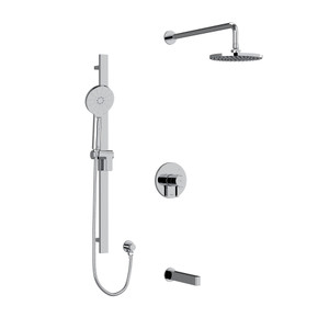 Paradox Type T/P (Thermostatic/Pressure Balance) 1/2 Inch Coaxial 3-Way System With Hand Shower Rail Shower Head And Spout - Chrome | Model Number: KIT1345PXTMC-EX - Product Knockout