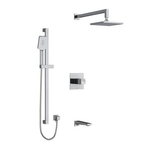 Reflet Type T/P (Thermostatic/Pressure Balance) 1/2 Inch Coaxial 3-Way System With Hand Shower Rail Shower Head And Spout - Chrome | Model Number: KIT1345RFC-EX - Product Knockout