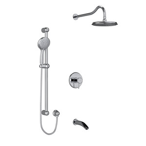 Retro Type T/P (Thermostatic/Pressure Balance) 1/2 Inch Coaxial 3-Way System With Hand Shower Rail Shower Head And Spout - Chrome | Model Number: KIT1345RTC - Product Knockout