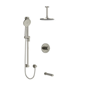 DISCONTINUED Riu Type T/P (Thermostatic/Pressure Balance) 1/2 Inch Coaxial 3-Way System With Hand Shower Rail Shower Head And Spout - Brushed Nickel | Model Number: KIT1345RUTM+BN-6