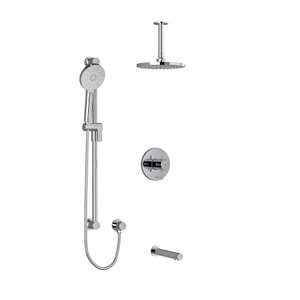 DISCONTINUED Riu Type T/P (Thermostatic/Pressure Balance) 1/2 Inch Coaxial 3-Way System With Hand Shower Rail Shower Head And Spout - Chrome | Model Number: KIT1345RUTMC-6