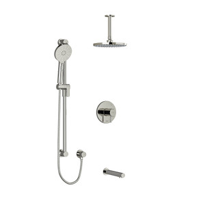 DISCONTINUED Riu Type T/P (Thermostatic/Pressure Balance) 1/2 Inch Coaxial 3-Way System With Hand Shower Rail Shower Head And Spout - Polished Nickel | Model Number: KIT1345RUTMPN-6