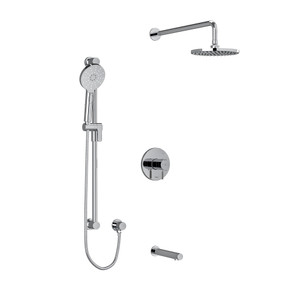 DISCONTINUED Riu Type T/P (Thermostatic/Pressure Balance) 1/2 Inch Coaxial 3-Way System With Hand Shower Rail Shower Head And Spout - Chrome | Model Number: KIT1345RUTMKNC-EX