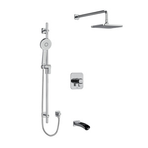Salome Type T/P (Thermostatic/Pressure Balance) 1/2 Inch Coaxial 3-Way System With Hand Shower Rail Shower Head And Spout - Chrome | Model Number: KIT1345SAC-SPEX - Product Knockout