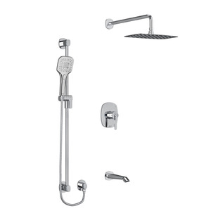 DISCONTINUED-Venty Type T/P (Thermostatic/Pressure Balance) 1/2 Inch Coaxial 3-Way System With Hand Shower Rail Shower Head And Spout - Chrome | Model Number: KIT1345VYC-EX - Product Knockout