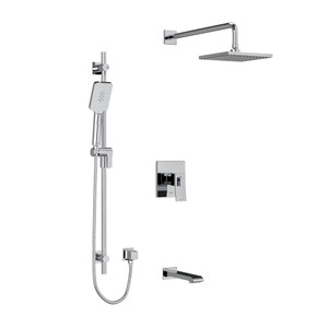 Zendo Type T/P (Thermostatic/Pressure Balance) 1/2 Inch Coaxial 3-Way System With Hand Shower Rail Shower Head And Spout - Chrome | Model Number: KIT1345ZOTQC-6-SPEX - Product Knockout