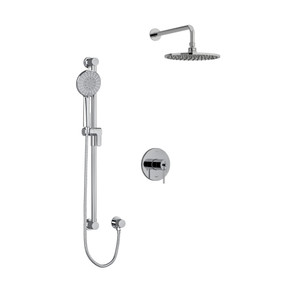 DISCONTINUED-Premium Type T/P (Thermostatic/Pressure Balance) 1/2 Inch Coaxial System With Hand Shower Rail And Shower Head - Chrome | Model Number: KIT1623C-SPEX - Product Knockout