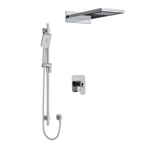 Equinox Type T/P (Thermostatic/Pressure Balance) 1/2 Inch Coaxial 3-Way System With Hand Shower Rail And Rain And Cascade Shower Head - Chrome | Model Number: KIT2745EQC-EX - Product Knockout