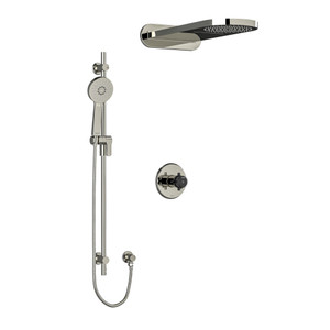 DISCONTINUED Shower Kit 2745 - Polished Nickel/Black | Model Number: KIT2745MMRD+PNBK-EX