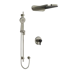 DISCONTINUED Shower Kit 2745 - Brushed Nickel/Black | Model Number: KIT2745MMRDJBNBK-EX