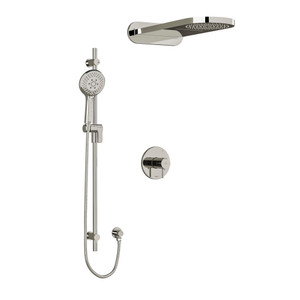 Pallace Type T/P (Thermostatic/Pressure Balance) 1/2 Inch Coaxial 3-Way System With Hand Shower Rail And Rain And Cascade Shower Head - Polished Nickel | Model Number: KIT2745PATMPN-SPEX - Product Knockout