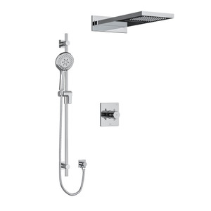 DISCONTINUED Pallace Type T/P (Thermostatic/Pressure Balance) 1/2 Inch Coaxial 3-Way System With Hand Shower Rail And Rain And Cascade Shower Head - Chrome | Model Number: KIT2745PATQ+C-SPEX
