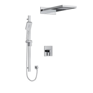 Profile Type T/P (Thermostatic/Pressure Balance) 1/2 Inch Coaxial 3-Way System With Hand Shower Rail And Rain And Cascade Shower Head - Chrome | Model Number: KIT2745PFTQC-SPEX - Product Knockout