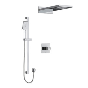 Reflet Type T/P (Thermostatic/Pressure Balance) 1/2 Inch Coaxial 3-Way System With Hand Shower Rail And Rain And Cascade Shower Head - Chrome | Model Number: KIT2745RFC - Product Knockout