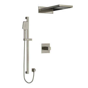 Reflet Type T/P (Thermostatic/Pressure Balance) 1/2 Inch Coaxial 3-Way System With Hand Shower Rail And Rain And Cascade Shower Head - Brushed Nickel | Model Number: KIT2745RFBN - Product Knockout