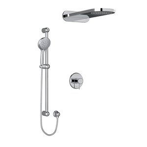 Retro Type T/P (Thermostatic/Pressure Balance) 1/2 Inch Coaxial 3-Way System With Hand Shower Rail And Rain And Cascade Shower Head - Chrome | Model Number: KIT2745RTC-SPEX - Product Knockout