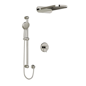 DISCONTINUED-Retro Type T/P (Thermostatic/Pressure Balance) 1/2 Inch Coaxial 3-Way System With Hand Shower Rail And Rain And Cascade Shower Head - Polished Nickel | Model Number: KIT2745RTPN-SPEX - Product Knockout