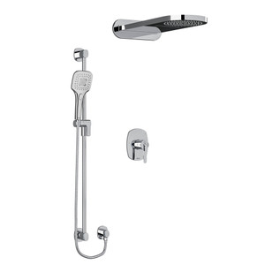 Venty Type T/P (Thermostatic/Pressure Balance) 1/2 Inch Coaxial 3-Way System With Hand Shower Rail And Rain And Cascade Shower Head - Chrome | Model Number: KIT2745VYC-EX - Product Knockout