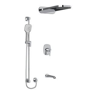 Venty Type T/P (Thermostatic/Pressure Balance) 1/2 Inch Coaxial 3-Way System With Hand Shower Rail And Rain And Cascade Shower Head - Chrome | Model Number: KIT2745VYC-SPEX - Product Knockout