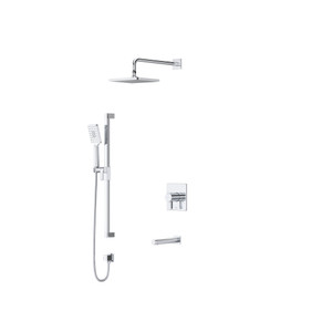 DISCONTINUED Premium Type T/P (Thermostatic/Pressure Balance) 1/2 Inch Coaxial 3-Way System With Hand Shower Rail Shower Head And Spout - Chrome | Model Number: KIT2845C