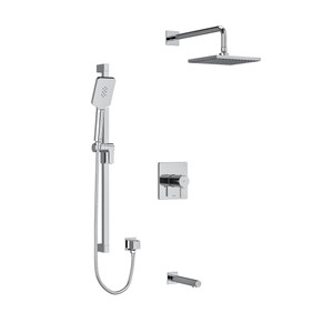 Premium Type T/P (Thermostatic/Pressure Balance) 1/2 Inch Coaxial 3-Way System With Hand Shower Rail Shower Head And Spout - Chrome | Model Number: KIT2845C - Product Knockout