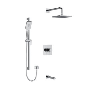 Premium Type T/P (Thermostatic/Pressure Balance) 1/2 Inch Coaxial 3-Way System With Hand Shower Rail Shower Head And Spout - Chrome | Model Number: KIT2845C-SPEX - Product Knockout