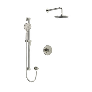 DISCONTINUED-Edge Shower Kit 323 - Polished Nickel with Cross Handles | Model Number: KIT323EDTM+PN-SPEX - Product Knockout
