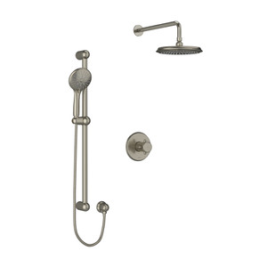DISCONTINUED Georgian Type T/P (Thermostatic/Pressure Balance) 1/2 Inch Coaxial 2-Way System With Hand Shower And Shower Head - Brushed Nickel | Model Number: KIT323GN+BN