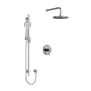 Momenti Type T/P (Thermostatic/Pressure Balance) 1/2 Inch Coaxial 2-Way System With Hand Shower And Shower Head - Chrome with J-Shaped Handles | Model Number: KIT323MMRDJC-6-EX - Product Knockout