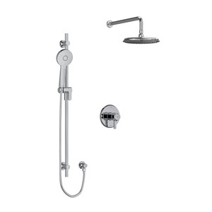 Momenti Type T/P (Thermostatic/Pressure Balance) 1/2 Inch Coaxial 2-Way System With Hand Shower And Shower Head - Chrome with J-Shaped Handles | Model Number: KIT323MMRDJC-SPEX - Product Knockout