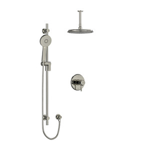 DISCONTINUED-Momenti Type T/P (Thermostatic/Pressure Balance) 1/2 Inch Coaxial 2-Way System With Hand Shower And Shower Head - Polished Nickel with Lever Handles | Model Number: KIT323MMRDLPN-6 - Product Knockout