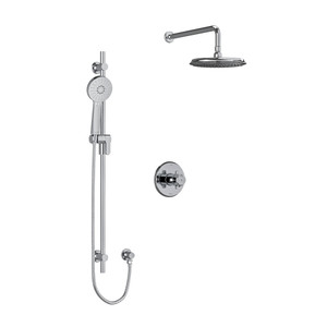 Momenti Type T/P (Thermostatic/Pressure Balance) 1/2 Inch Coaxial 2-Way System With Hand Shower And Shower Head - Chrome with X-Shaped Handles | Model Number: KIT323MMRDXC-6 - Product Knockout