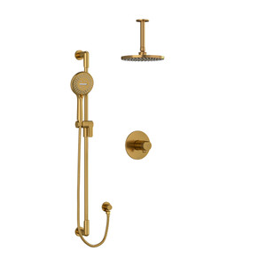 Parabola Type T/P (Thermostatic/Pressure Balance) 1/2 Inch Coaxial 2-Way System With Hand Shower And Shower Head - Brushed Gold | Model Number: KIT323PBBG-6 - Product Knockout