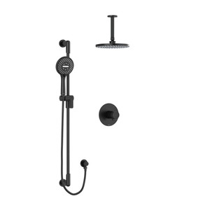 DISCONTINUED-Parabola Type T/P (Thermostatic/Pressure Balance) 1/2 Inch Coaxial 2-Way System With Hand Shower And Shower Head - Black | Model Number: KIT323PBBK-6