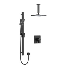 Paradox Type T/P (Thermostatic/Pressure Balance) 1/2 Inch Coaxial 2-Way System With Hand Shower And Shower Head - Black | Model Number: KIT323PXTQBK-6