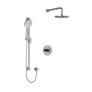 DISCONTINUED-Riu Type T/P (Thermostatic/Pressure Balance) 1/2 Inch Coaxial 2-Way System With Hand Shower And Shower Head - Chrome with Cross Handles | Model Number: KIT323RUTM+C - Product Knockout