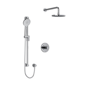 Riu Type T/P (Thermostatic/Pressure Balance) 1/2 Inch Coaxial 2-Way System With Hand Shower And Shower Head - Chrome with Cross Handles | Model Number: KIT323RUTM+C-6-EX - Product Knockout