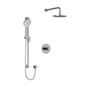 Riu Type T/P (Thermostatic/Pressure Balance) 1/2 Inch Coaxial 2-Way System With Hand Shower And Shower Head - Chrome with Cross Handles | Model Number: KIT323RUTM+KNC-SPEX - Product Knockout