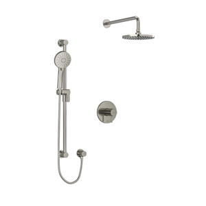 Sylla Type T/P (Thermostatic/Pressure Balance) 1/2 Inch Coaxial 2-Way System With Hand Shower And Shower Head - Brushed Nickel | Model Number: KIT323SYTMBN-EX - Product Knockout