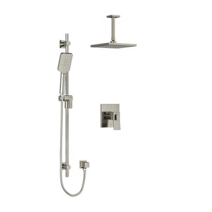 Zendo Type T/P (Thermostatic/Pressure Balance) 1/2 Inch Coaxial 2-Way System With Hand Shower And Shower Head - Brushed Nickel | Model Number: KIT323ZOTQBN-6 - Product Knockout