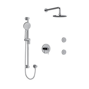 DISCONTINUED-CS Type T/P (Thermostatic/Pressure Balance) 1/2 Inch Coaxial 3-Way System Hand Shower Rail Elbow Supply Shower Head And 2 Body Jets - Chrome | Model Number: KIT3545CSTMC-SPEX - Product Knockout