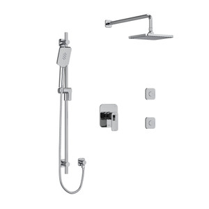 DISCONTINUED-Equinox Type T/P (Thermostatic/Pressure Balance) 1/2 Inch Coaxial 3-Way System Hand Shower Rail Elbow Supply Shower Head And 2 Body Jets - Chrome | Model Number: KIT3545EQC - Product Knockout