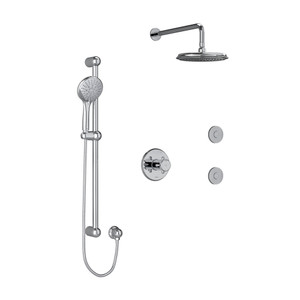 DISCONTINUED Georgian Type T/P (Thermostatic/Pressure Balance) 1/2 Inch Coaxial 3-Way System Hand Shower Rail Elbow Supply Shower Head And 2 Body Jets - Chrome | Model Number: KIT3545GN+C-6-SPEX