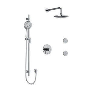 DISCONTINUED Pallace Type T/P (Thermostatic/Pressure Balance) 1/2 Inch Coaxial 3-Way System Hand Shower Rail Elbow Supply Shower Head And 2 Body Jets - Chrome | Model Number: KIT3545PATMC-6-SPEX