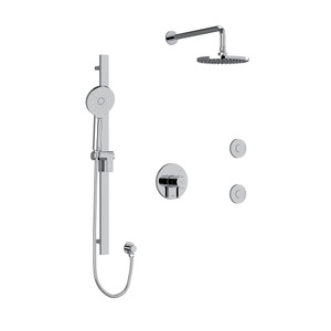 DISCONTINUED-Paradox Type T/P (Thermostatic/Pressure Balance) 1/2 Inch Coaxial 3-Way System Hand Shower Rail Elbow Supply Shower Head And 2 Body Jets - Chrome | Model Number: KIT3545PXTMC-6-SPEX - Product Knockout