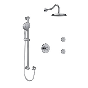 DISCONTINUED Retro Type T/P (Thermostatic/Pressure Balance) 1/2 Inch Coaxial 3-Way System Hand Shower Rail Elbow Supply Shower Head And 2 Body Jets - Chrome | Model Number: KIT3545RT+C-6-SPEX