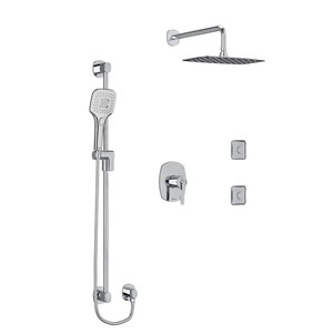 DISCONTINUED-Venty Type T/P (Thermostatic/Pressure Balance) 1/2 Inch Coaxial 3-Way System Hand Shower Rail Elbow Supply Shower Head And 2 Body Jets - Chrome | Model Number: KIT3545VYC - Product Knockout