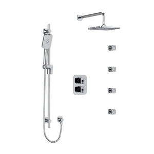 Equinox Type T/P (Thermostatic/Pressure Balance) Double Coaxial System With Hand Shower Rail 4 Body Jets And Shower Head - Chrome | Model Number: KIT446EQC - Product Knockout