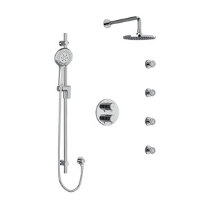 Pallace Type T/P (Thermostatic/Pressure Balance) Double Coaxial System With Hand Shower Rail 4 Body Jets And Shower Head - Chrome | Model Number: KIT446PATMC